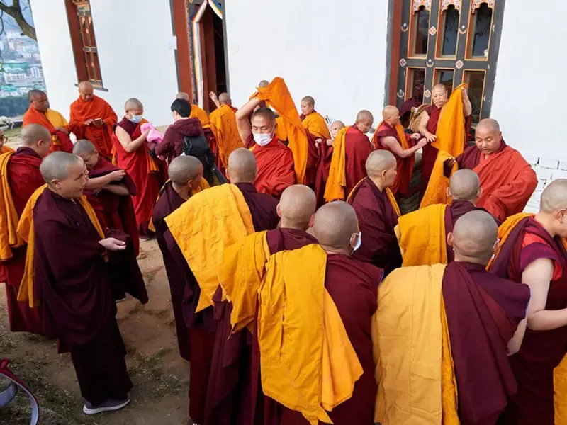Bhutanese Buddhist meditation and butter lamps
