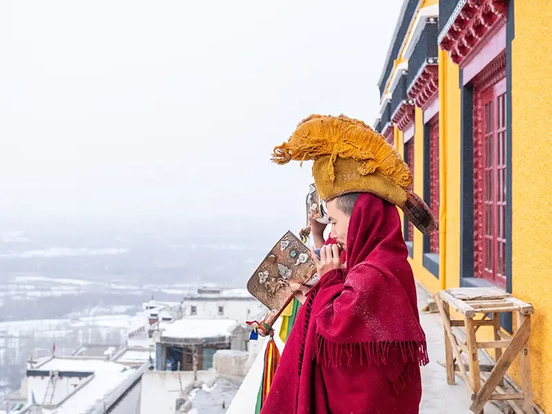 Ladakh monastery dawn prayers