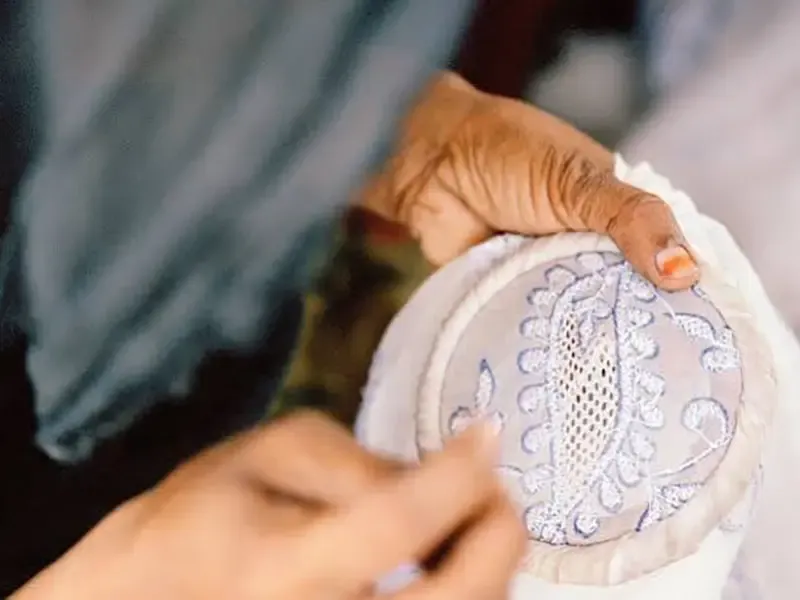 Chikankari workshop with women artisans