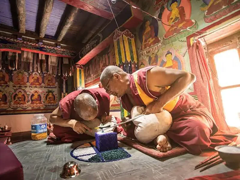Bhutanese monk-led mountain blessing