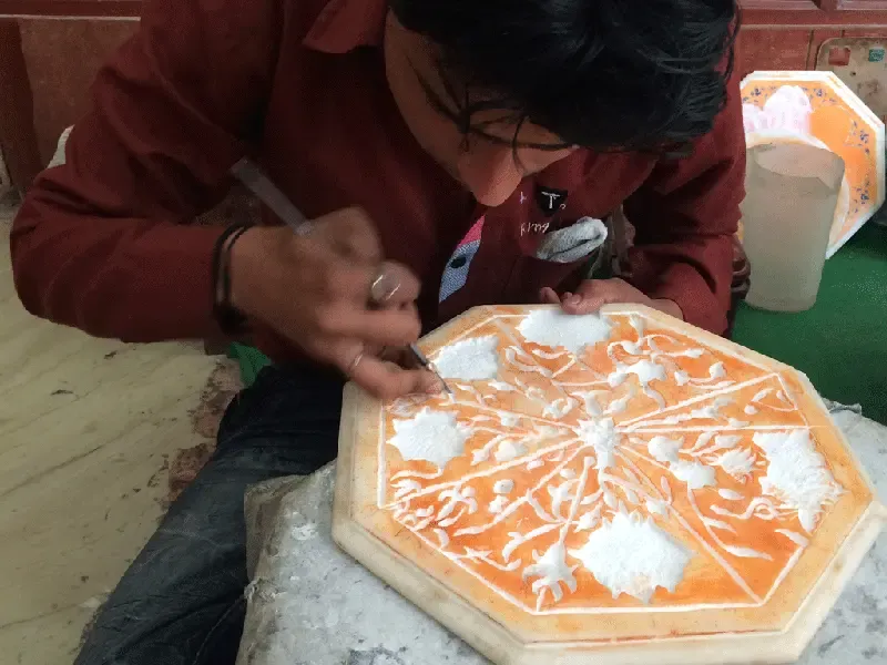 Agra marble inlay workshop