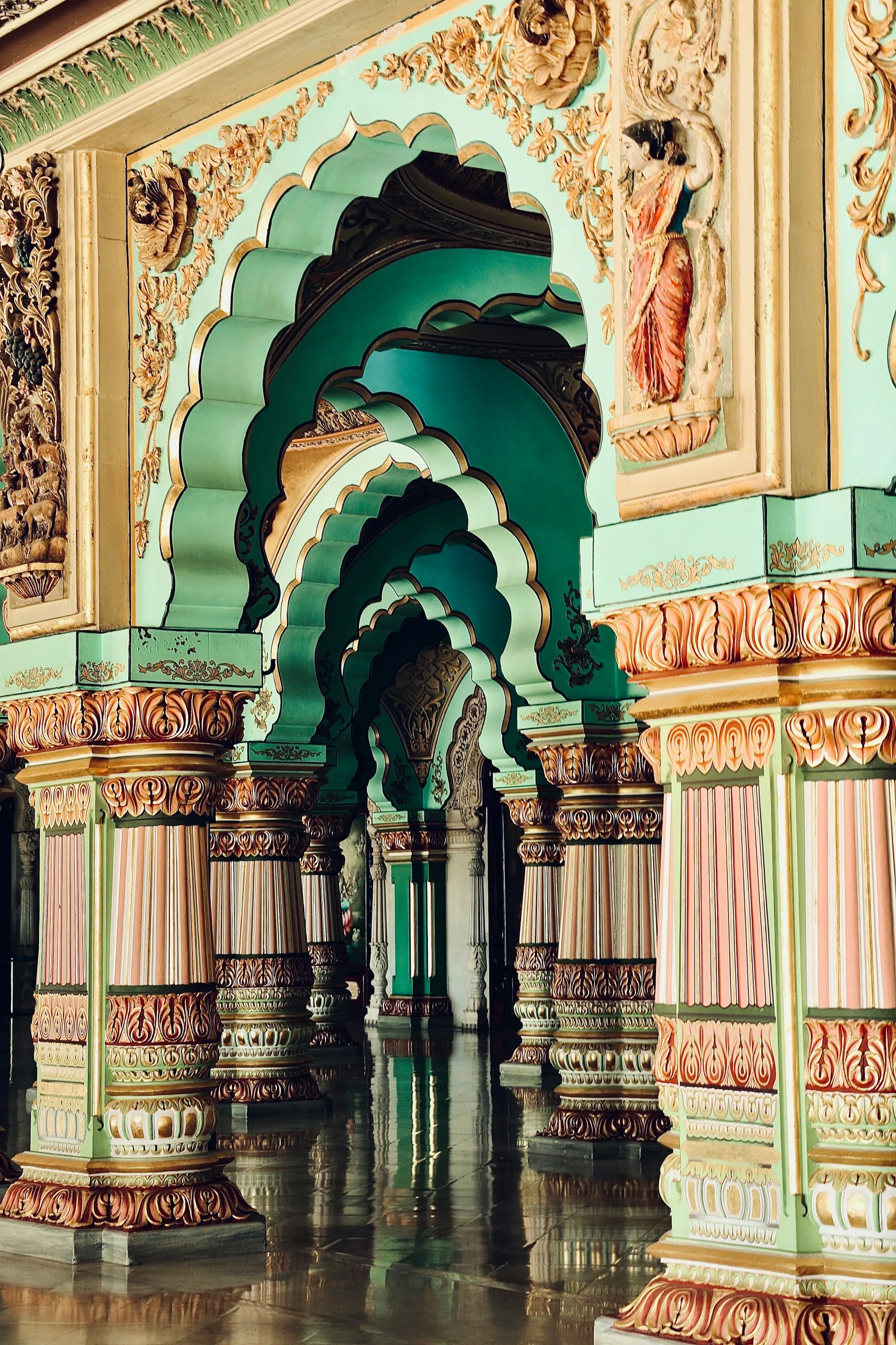 Palace interior with soft evening light