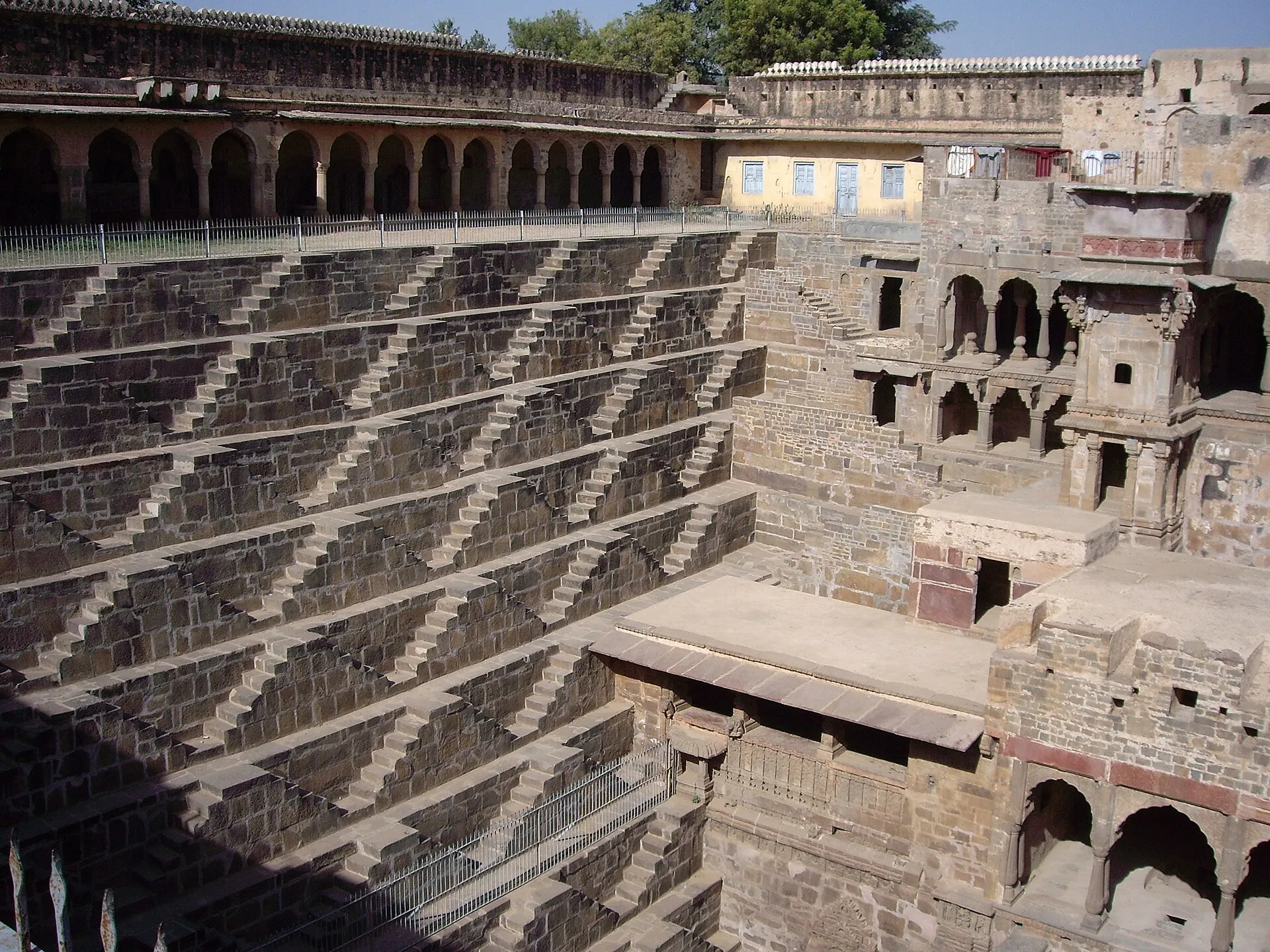 The geometric stepped architecture of an ancient Indian stepwell